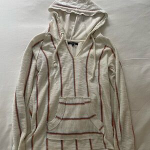 Ocean Drive Cream Hoodie with Multicolor Stripes